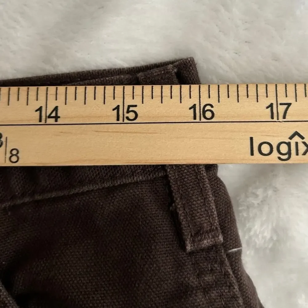 Vintage Carhartt Double-Knee Canvas Carpenter Work Pants Brown 34x33
